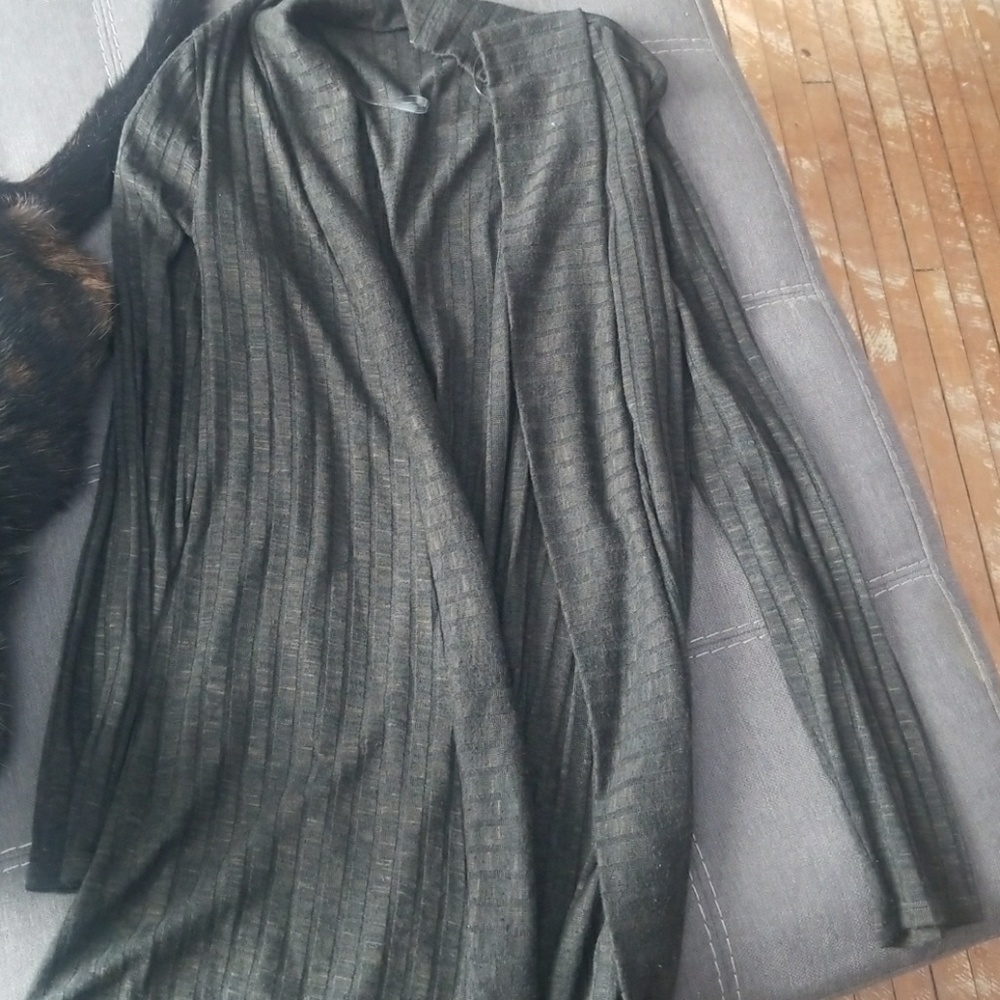 Forest green long cardigan